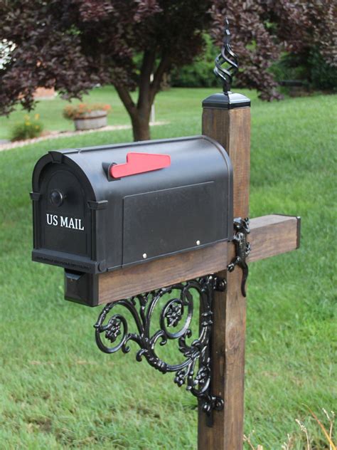 decorating ideas for metal post box|wooden mailbox post ideas.